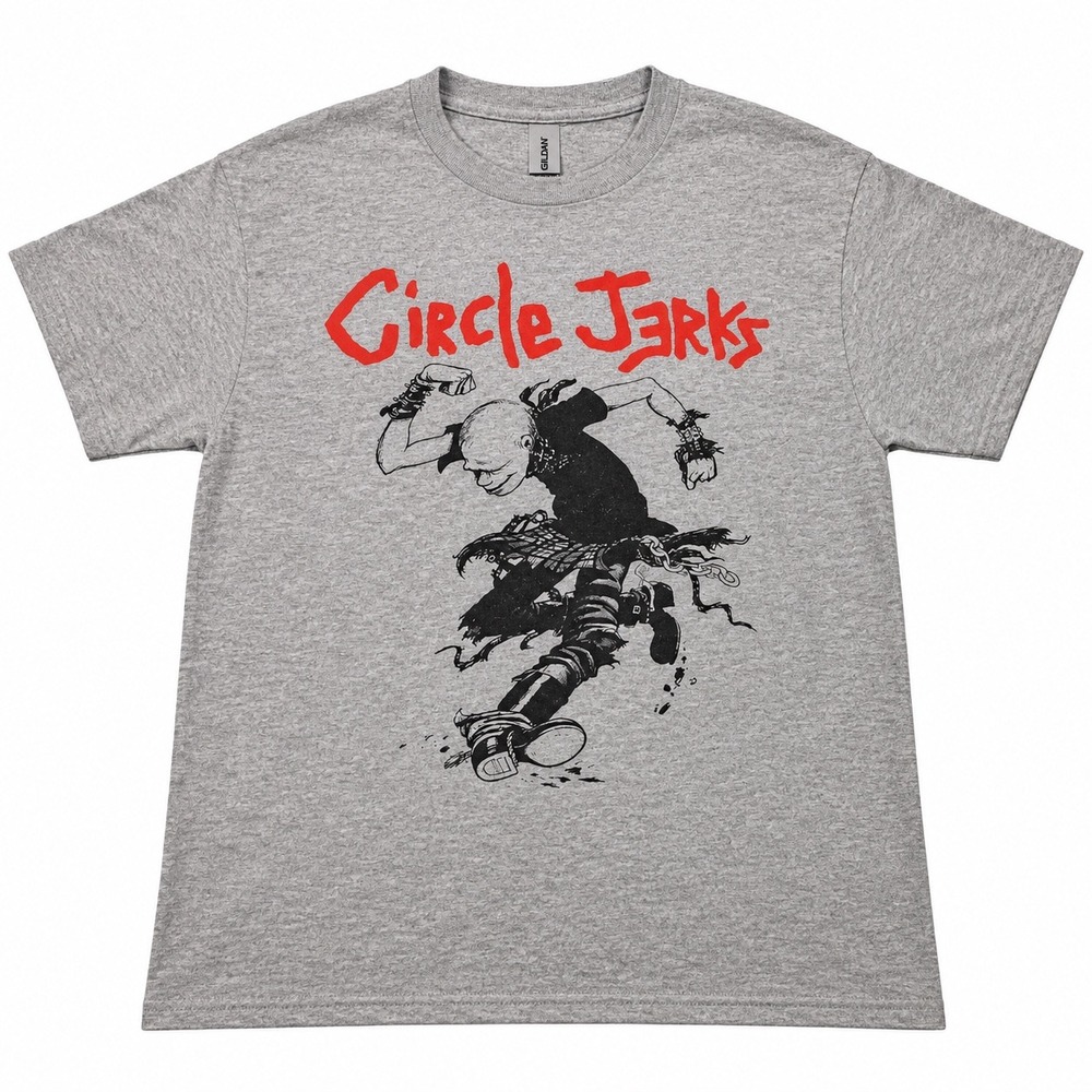 Circle Jerks Skanking Mascot Punk Rock Graphic T-Shirt Mens